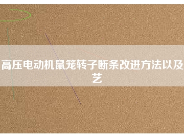 高壓電動(dòng)機(jī)鼠籠轉(zhuǎn)子斷條改進(jìn)方法以及工藝