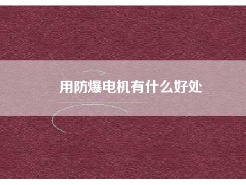 用防爆電機有什么好處