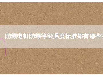 防爆電機防爆等級溫度標(biāo)準(zhǔn)都有哪些？