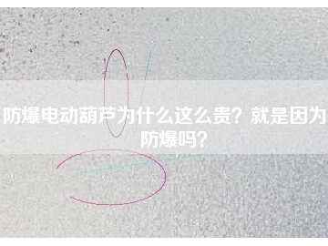 防爆電動葫蘆為什么這么貴？就是因為能防爆嗎？