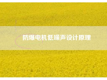 防爆電機低噪聲設(shè)計原理