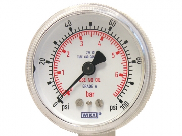 130.15波登管壓力表，不銹鋼材質