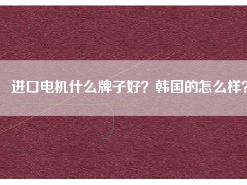 進(jìn)口電機(jī)什么牌子好？韓國(guó)的怎么樣？
