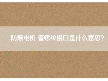 防爆電機(jī) 管螺紋接口是什么意思？