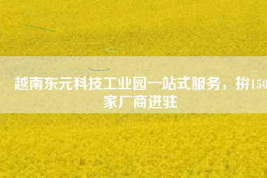 越南東元科技工業(yè)園一站式服務，拚150家廠商進駐