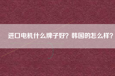 進口電機什么牌子好？韓國的怎么樣？