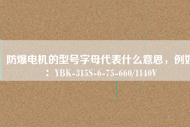 防爆電機(jī)的型號字母代表什么意思，例如：YBK-315S-6-75-660/1140V