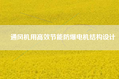 通風機用高效節(jié)能防爆電機結(jié)構(gòu)設計