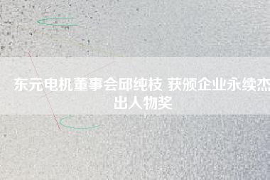 東元電機董事會邱純枝 獲頒企業(yè)永續(xù)杰出人物獎