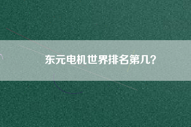 東元電機世界排名第幾？