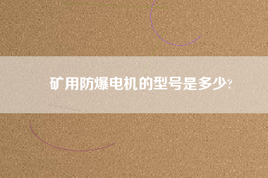 礦用防爆電機的型號是多少?