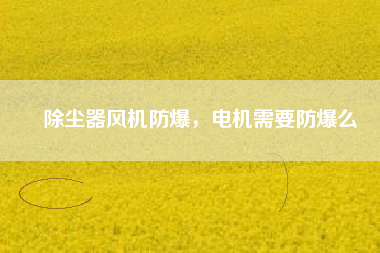 除塵器風(fēng)機(jī)防爆，電機(jī)需要防爆么