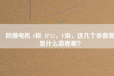 防爆電機 4極, IP55，F(xiàn)級，這幾個參數(shù)都是什么意思呢？