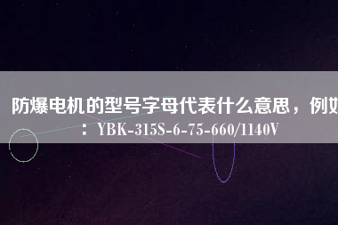 防爆電機的型號字母代表什么意思，例如：YBK-315S-6-75-660/1140V