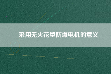 采用無(wú)火花型防爆電機(jī)的意義