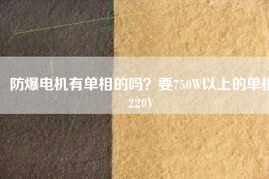防爆電機(jī)有單相的嗎？要750W以上的單相220V