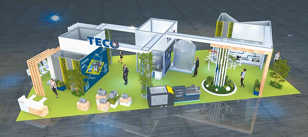 東元集團以「綠色智慧工廠」為主軸，參加2023年臺北自動化大展。圖／東元提供